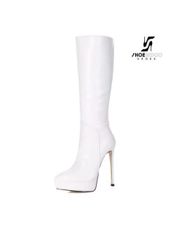 Giaro Giaro Platform Knee Boots SARAYA In White -Urban Sole Shop giaro giaro platform knee boots saraya in white 4
