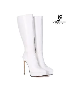 Giaro Giaro Platform Knee Boots SARAYA In White -Urban Sole Shop giaro giaro platform knee boots saraya in white 7