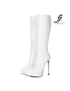 Giaro Giaro Platform Knee Boots SARAYA In White -Urban Sole Shop giaro giaro platform knee boots saraya in white 8
