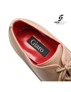 Giaro Giaro Platform Lace Up Pumps SNUG In Taupe With Red Lining -Urban Sole Shop giaro giaro platform lace up pumps snug in taupe w 8