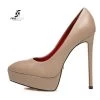 Giaro Giaro Platform Pumps SCANT In Taupe With Red Lining