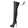 Giaro Giaro Platform Thigh Boots SPIRE In Black