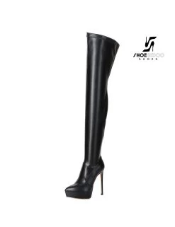 Giaro Giaro Platform Thigh Boots SPIRE In Black -Urban Sole Shop giaro giaro platform thigh boots spire in black 2
