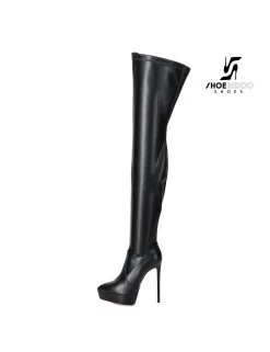 Giaro Giaro Platform Thigh Boots SPIRE In Black