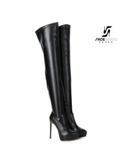Giaro Giaro Platform Thigh Boots SPIRE In Black -Urban Sole Shop giaro giaro platform thigh boots spire in black 5