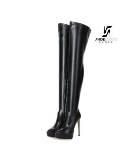 Giaro Giaro Platform Thigh Boots SPIRE In Black -Urban Sole Shop giaro giaro platform thigh boots spire in black 6