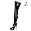 Giaro Giaro Platform Thigh Boots SPIRE In Black Shiny