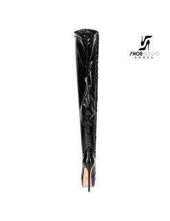 Giaro Giaro Platform Thigh Boots SPIRE In Black Shiny -Urban Sole Shop giaro giaro platform thigh boots spire in black sh 6