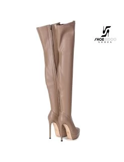 Giaro Giaro Platform Thigh Boots SPIRE In Taupe -Urban Sole Shop giaro giaro platform thigh boots spire in taupe 5