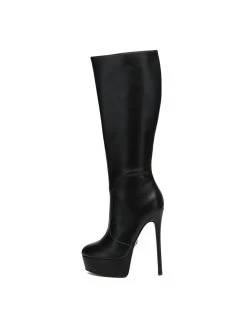 Giaro Giaro STACKSTAND BLACK MATTE KNEE BOOTS