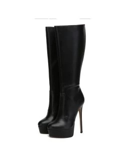 Giaro Giaro STACKSTAND BLACK MATTE KNEE BOOTS -Urban Sole Shop giaro giaro stackstand black matte knee boots 6