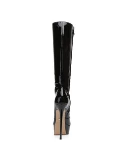 Giaro Giaro STACKSTAND BLACK SHINY KNEE BOOTS -Urban Sole Shop giaro giaro stackstand black shiny knee boots 2