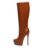 Giaro Giaro STACKSTAND BROWN MATTE KNEE BOOTS