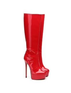 Giaro Giaro STACKSTAND RED SHINY KNEE BOOTS -Urban Sole Shop giaro giaro stackstand red shiny knee boots 5