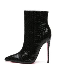 Giaro Giaro TALIA BLACK SNAKE ANKLE BOOTS