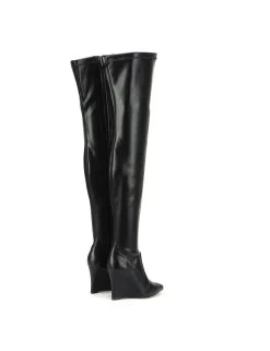 Giaro Giaro Thigh Boots With Wedge Heel EVERSON In Black Matte -Urban Sole Shop giaro giaro thigh boots with wedge heel everson in 3
