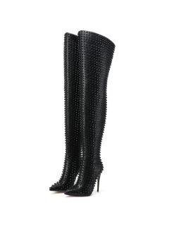 Giaro Giaro TINDRA BLACK/BLACK THIGH BOOTS -Urban Sole Shop giaro giaro tindra black black thigh boots 5