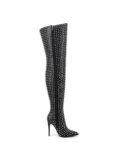 Giaro Giaro TINDRA BLACK/SILVER THIGH BOOTS -Urban Sole Shop giaro giaro tindra black silver thigh boots 3