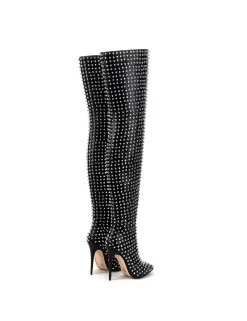 Giaro Giaro TINDRA BLACK/SILVER THIGH BOOTS -Urban Sole Shop giaro giaro tindra black silver thigh boots 7
