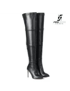 Giaro LUNA Thigh High Boots With High Heels And Lots Of Studs -Urban Sole Shop giaro luna thigh high boots with high heels and lo 6