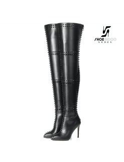 Giaro LUNA Thigh High Boots With High Heels And Lots Of Studs -Urban Sole Shop giaro luna thigh high boots with high heels and lo 8