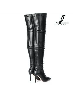 Giaro LUNA Thigh High Boots With High Heels And Lots Of Studs -Urban Sole Shop giaro luna thigh high boots with high heels and lo 9