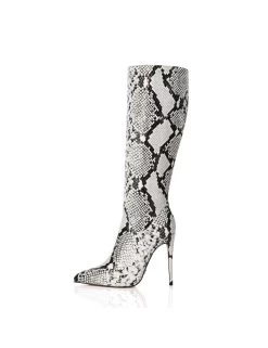 Giaro MILA | GREY SNAKE | KNEE BOOTS | Italian Style