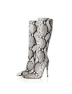Giaro MILA | GREY SNAKE | KNEE BOOTS | Italian Style -Urban Sole Shop giaro mila grey snake knee boots italian style 6