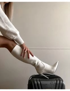Giaro MILA | WHITE MATTE | KNEE BOOTS | Italian Style -Urban Sole Shop giaro mila white matte knee boots italian style 9