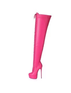 Giaro Pink Lace-up Ultra "Galana MOUCHARDE" Thigh Boots