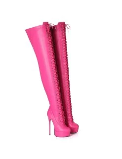 Giaro Pink Lace-up Ultra "Galana MOUCHARDE" Thigh Boots -Urban Sole Shop giaro pink lace up ultra galana moucharde thigh bo 6