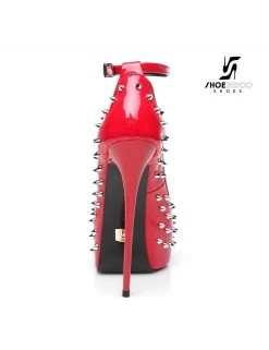 Giaro Red Shiny Giaro "Galana" Platforms With Spikes -Urban Sole Shop giaro red shiny giaro galana platforms with spikes 2