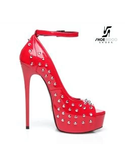 Giaro Red Shiny Giaro "Galana" Platforms With Spikes -Urban Sole Shop giaro red shiny giaro galana platforms with spikes 3