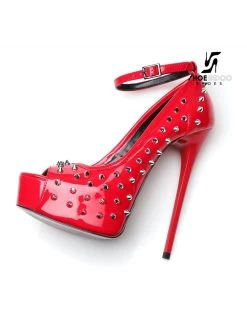 Giaro Red Shiny Giaro "Galana" Platforms With Spikes -Urban Sole Shop giaro red shiny giaro galana platforms with spikes 9
