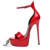 Giaro Red Shiny Giaro MINA High Ankle Belt Sandals