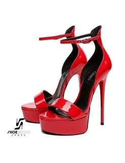 Giaro Red Shiny Giaro MINA High Ankle Belt Sandals -Urban Sole Shop giaro red shiny giaro mina high ankle belt sandals 6