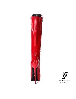 Giaro Red Shiny Lace-up Ultra "Galana MAHAUTE" Knee Boots -Urban Sole Shop giaro red shiny lace up ultra galana mahaute knee 2