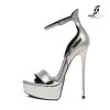 Giaro Silver Shiny Giaro MINA High Ankle Belt Sandals