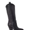 Sanctum Black Leather Raquel High Heel Cowboy Boots