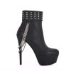 Sanctum High Italian Ankle Boots With Platform Heels In Real Leather