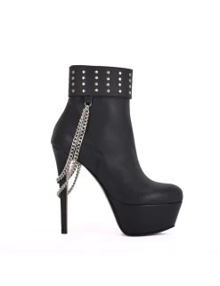 Sanctum High Italian Ankle Boots With Platform Heels In Real Leather