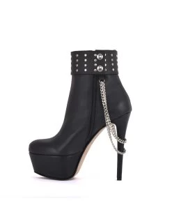 Sanctum High Italian Ankle Boots With Platform Heels In Real Leather -Urban Sole Shop sanctum high italian ankle boots with platform hee 4