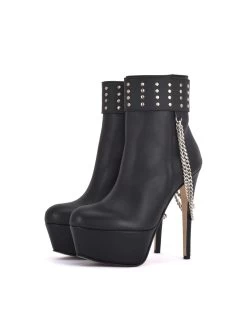 Sanctum High Italian Ankle Boots With Platform Heels In Real Leather -Urban Sole Shop sanctum high italian ankle boots with platform hee 5