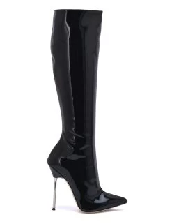 Sanctum High Italian Knee Boots GAIA With Stiletto Heels In Genuine Patent Leather