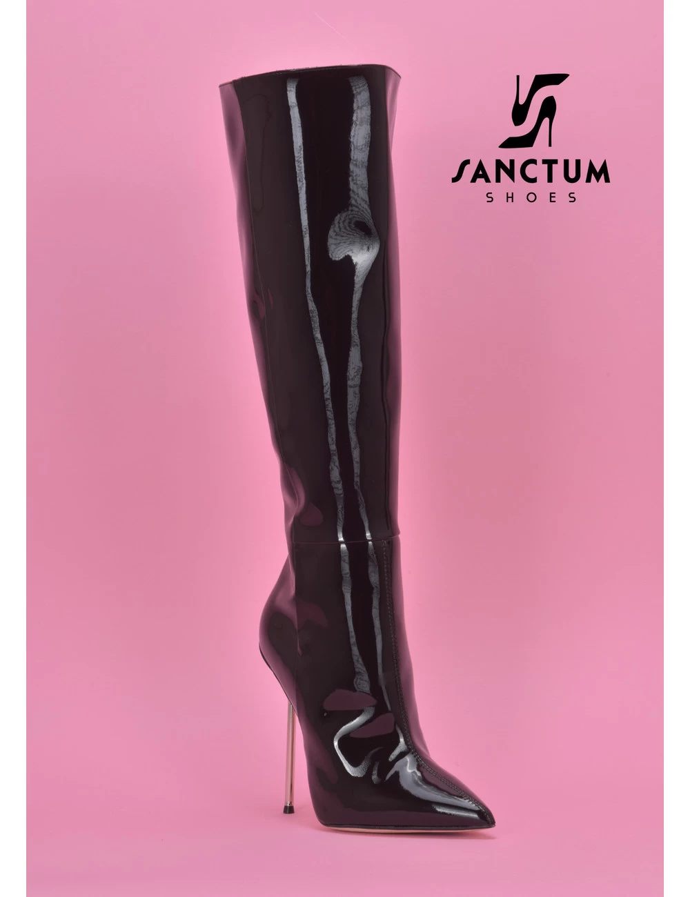 Sanctum High Italian Knee Boots GAIA With Stiletto Heels In Genuine Patent Leather 8 Sanctum High Italian Knee Boots GAIA With Stiletto Heels In Genuine Patent Leather - Image 8
