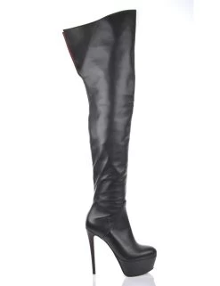 Sanctum High Italian Thigh Boots ISIS With Platform Heels In Real Leather