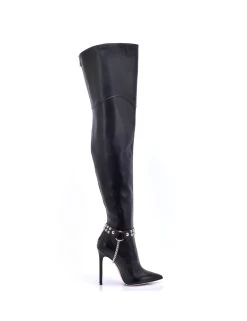 Sanctum High Italian THIGH Boots VESPER With Full Back Zipper In Genuine Leather