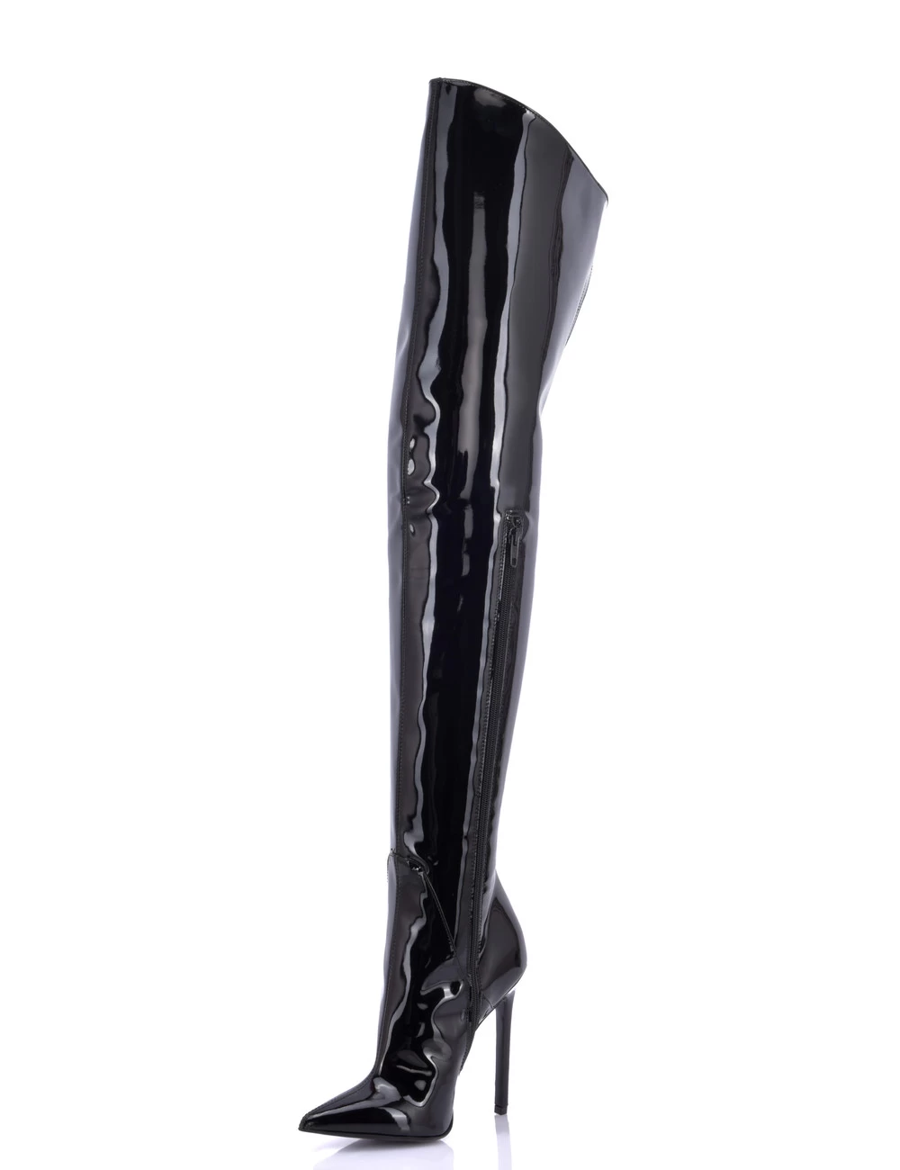 Sanctum Vegan High Thigh Boots GIGI With Stiletto Heel In Italian VEGAN Shiny Leather 2 Sanctum Vegan High Thigh Boots GIGI With Stiletto Heel In Italian VEGAN Shiny Leather - Image 2