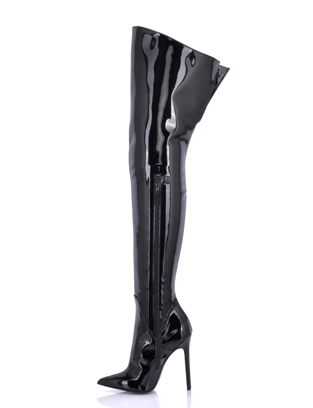 Sanctum Vegan High Thigh Boots GIGI With Stiletto Heel In Italian VEGAN Shiny Leather 4 Sanctum Vegan High Thigh Boots GIGI With Stiletto Heel In Italian VEGAN Shiny Leather - Image 4