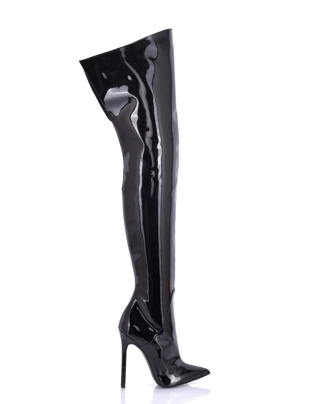 Sanctum Vegan High Thigh Boots GIGI With Stiletto Heel In Italian VEGAN Shiny Leather 1 Sanctum Vegan High Thigh Boots GIGI With Stiletto Heel In Italian VEGAN Shiny Leather